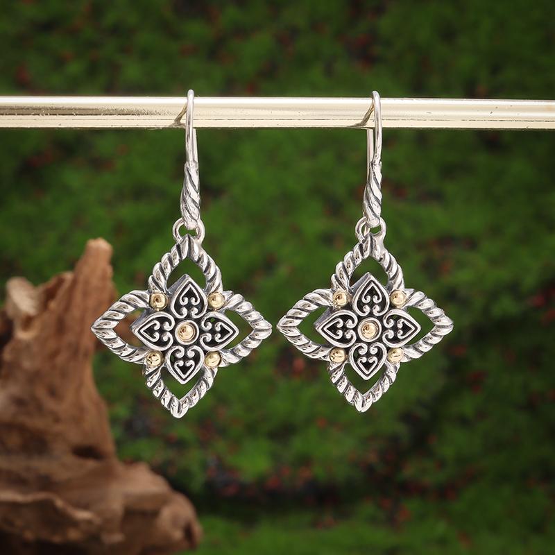Retro Ethnic Style Red Zircon Earrings for Women, Elegant Earrings Accessories