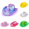Halloween Cosplay Led Cowboy Hat With Colorful Lights For Party Costume Dress Up