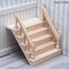 1:12 Dollhouse Miniature Wooden Handrail Staircase Scene Plain Stairway Models Mini Stair Furniture Room Decor