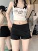 Women's Gray High-Waist A-Line Mini Skirt – Summer Spicy Girl Style, Hip Hugging, Anti-Exposure, Petite Fit.