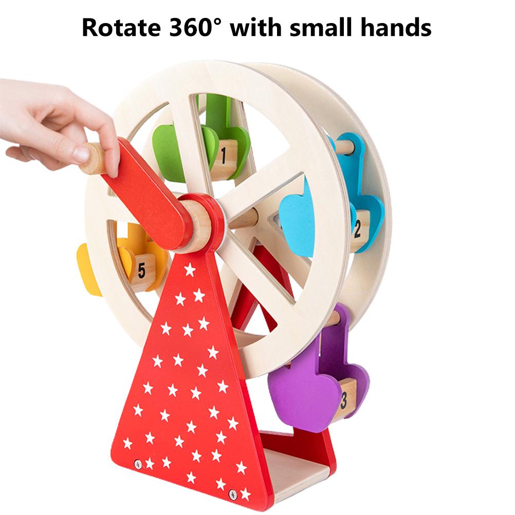 Carnival Wooden Toys Ferris Wheel Toys with Animal Characters Pre Assembled with Sturdy Wood