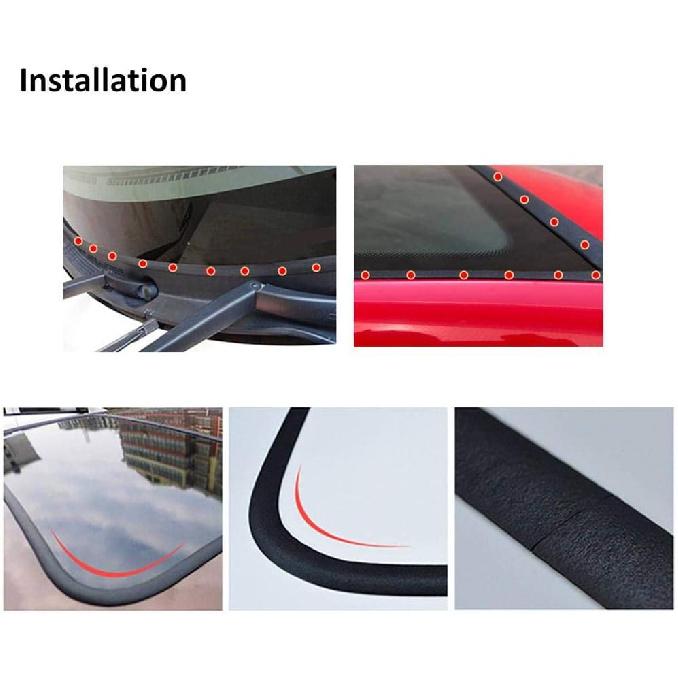 16Ft/5M Windshield Seal Weather Stripping Rubber Sealing Strip Trim Cover Car Windshield Weather Seal For Car Front Rear Windshield, Sunroof, Sliding