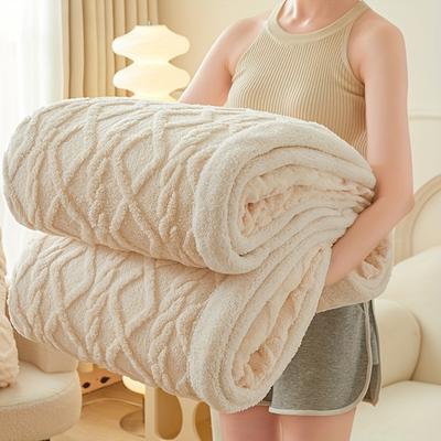 Four Seasons Universal Tower Hibiscus Blanket Thickened Lamb Fleece Coral Fleece Small Blanket Office Nap Sofa Cover Blanket Student Dormitory Blanket