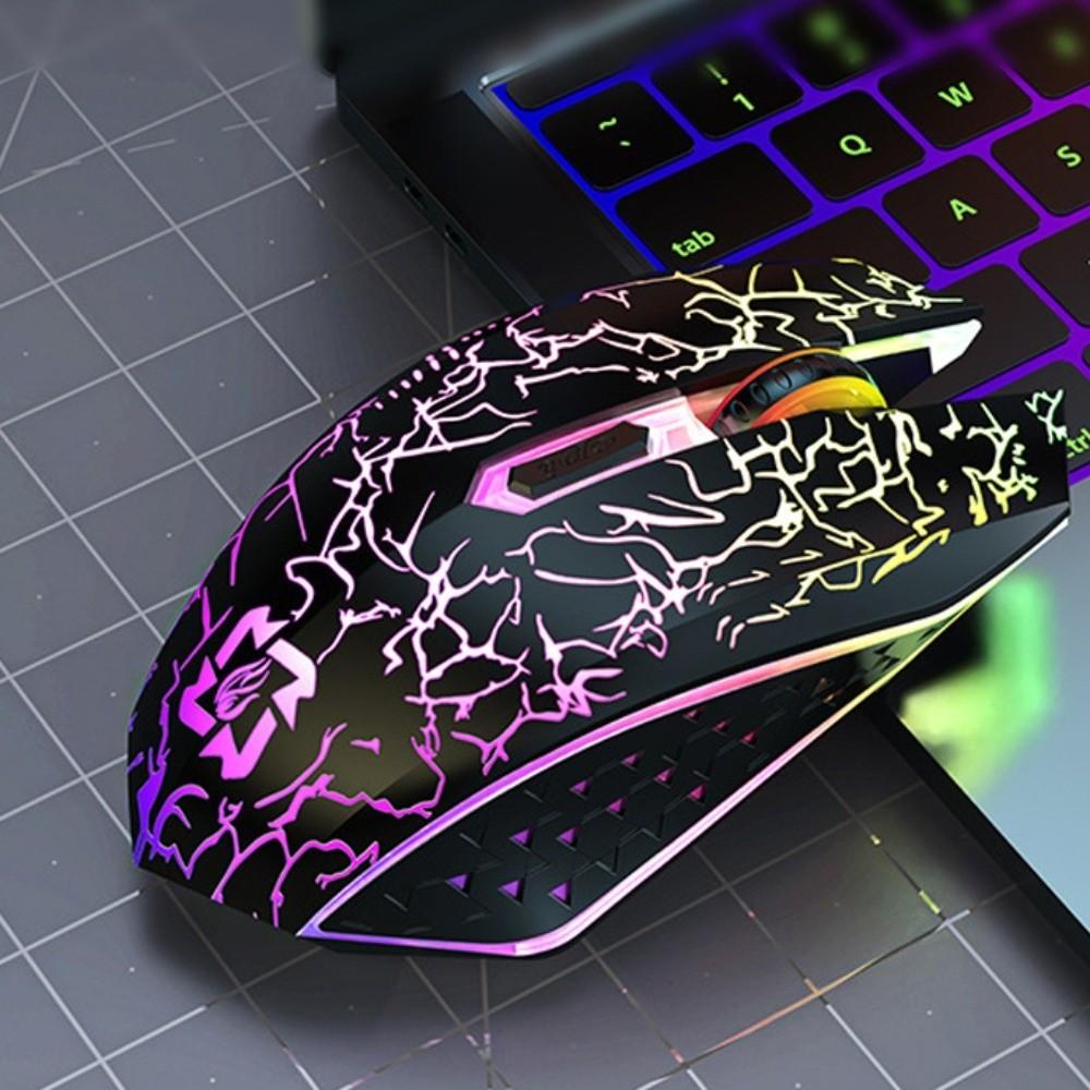 Cool Bluetooth 2.4G Wireless Mouse Dual-mode RGB Laptop Wireless Mouse Colorful Lights Silent Rechargeable Mouse Laptop