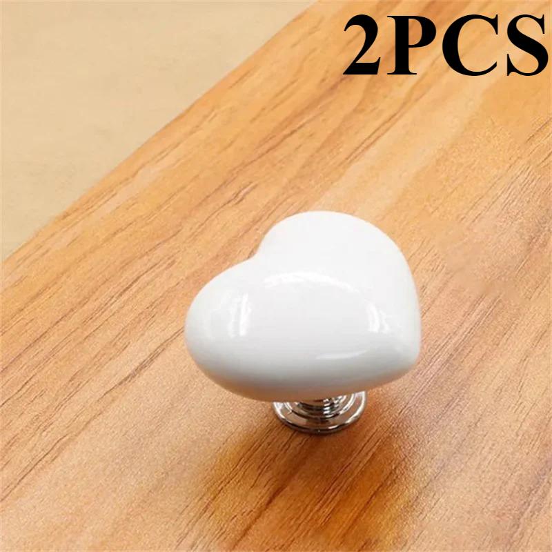 10pcs/2pcs Colorful Heart Shaped Toilet Press Button Water Tank Push Switch Nail Art Assistant Cabinet Door Drawer Handle
