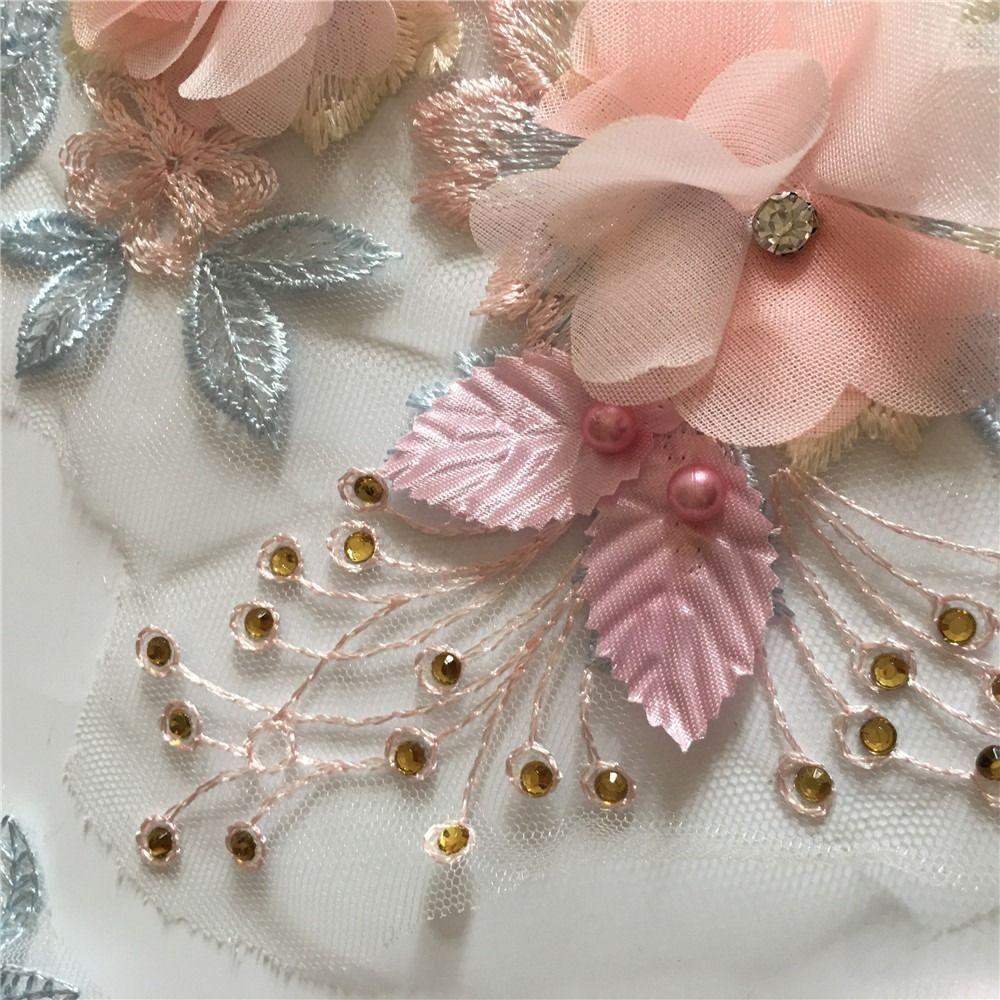 Exquisite 3D-Blumen Imitation Aufnäher DIY Spitze Tüll Applikation Kleidung Applikation Zubehör Nähen Borte Dekoration