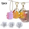 Diy Keychain Drip Mold Resin Flower Cat Claw Pentagram Pendant Silicone Mold