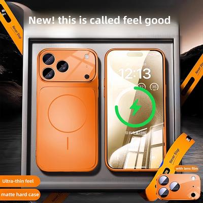 Official Matte Nano Glass Armor Case For iPhone 17 16 15 14 13 Pro Max 17Pro Air For Magsafe Wireless Charge Magnetic Hard Cover