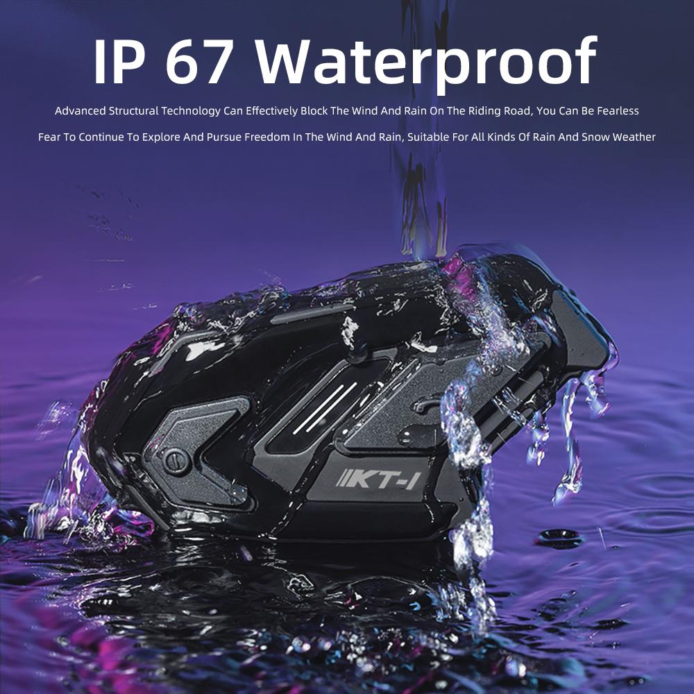WAYXIN KT-1 Motorradhelm-Headset Bluetooth 5.0 Moto Freisprecheinrichtung Drahtloses Headset-Kommunikatorsystem Wasserdichtes Motorrad