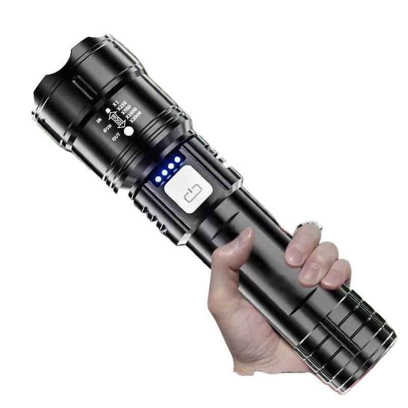 High Power Rechargeable Mini Tactical Flashlight - Bright, Portable, Long Range, Multifunctional, White Light Display