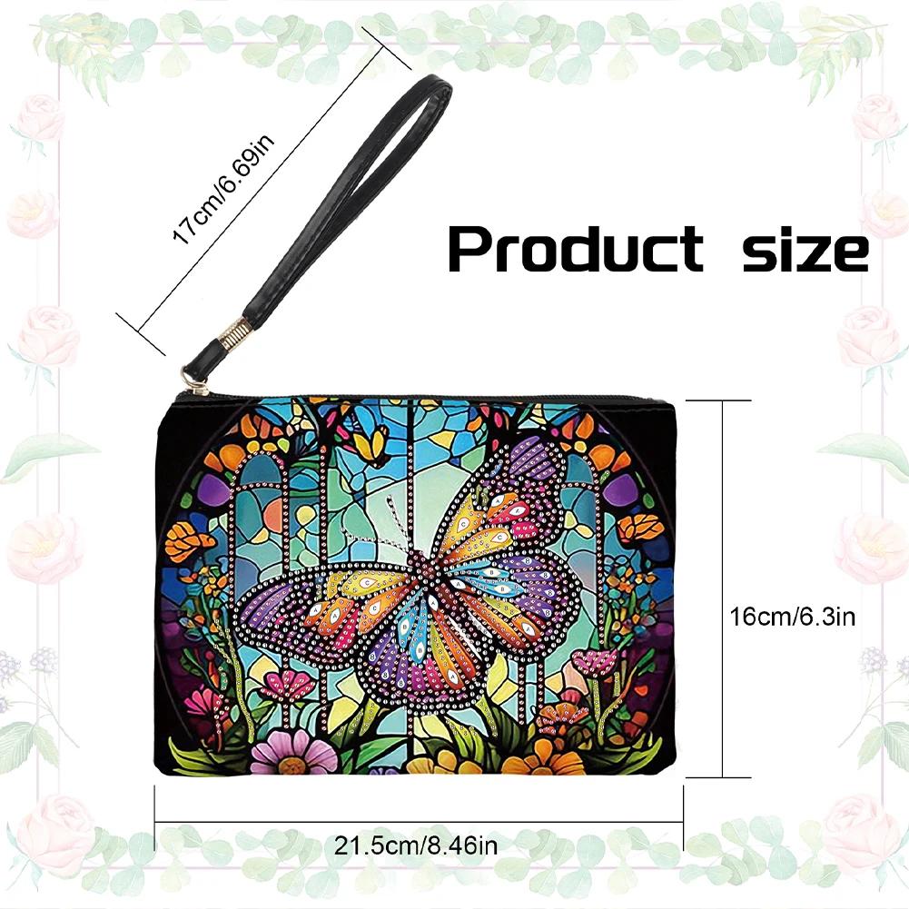 DIY Special Diamond Painting Pouch Peafowl Butterfly Flower Leather Chain Bags Women Storage Bag Diamond Embroidery Wallet Pouch