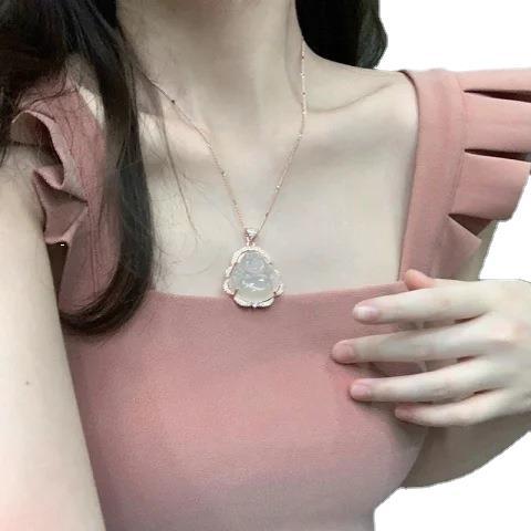 French Pure Desire Wind Feifei Sleeves Split Square Neck Dress Women's Summer Slim Skinny Hips Long Skirt Small Man