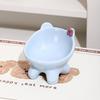 Bevel Ceramic Cat Food Bowl Cute Pets Drinkers for Cats Protect Neck High Feet Dog Bowl Anti-Flip Slow Feeding Bowl Pet Supplies
