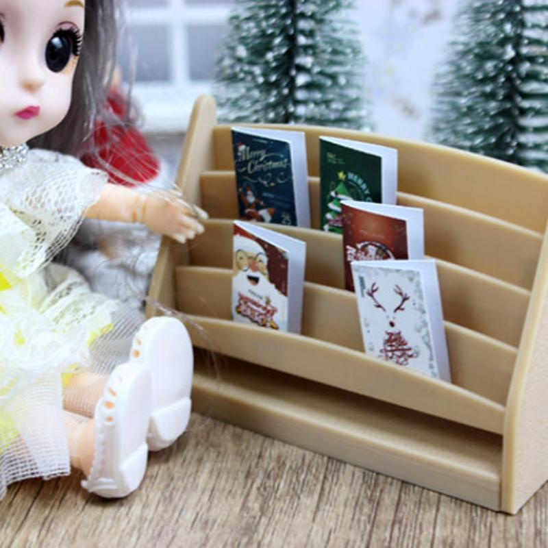 5 Pièces Magazine Miniature Poupée Kit Jouet Mini Modèle Carte de Noël 1: 12 Accessoires de Meubles de Maison de Poupée