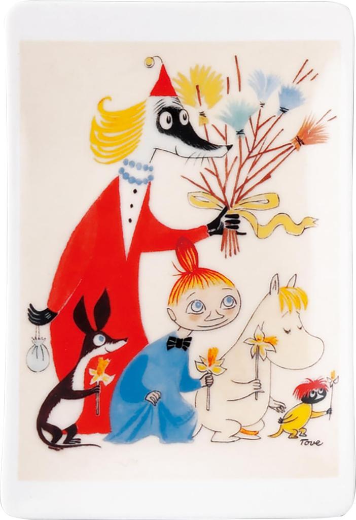 Moomin Tove Jansson Artwork Coffee Tea Cookie Celebrating Happy Moomin Scandinavian & Plate, 15x10cm, Easter, Tableware, Style, Beige, MM8006-515