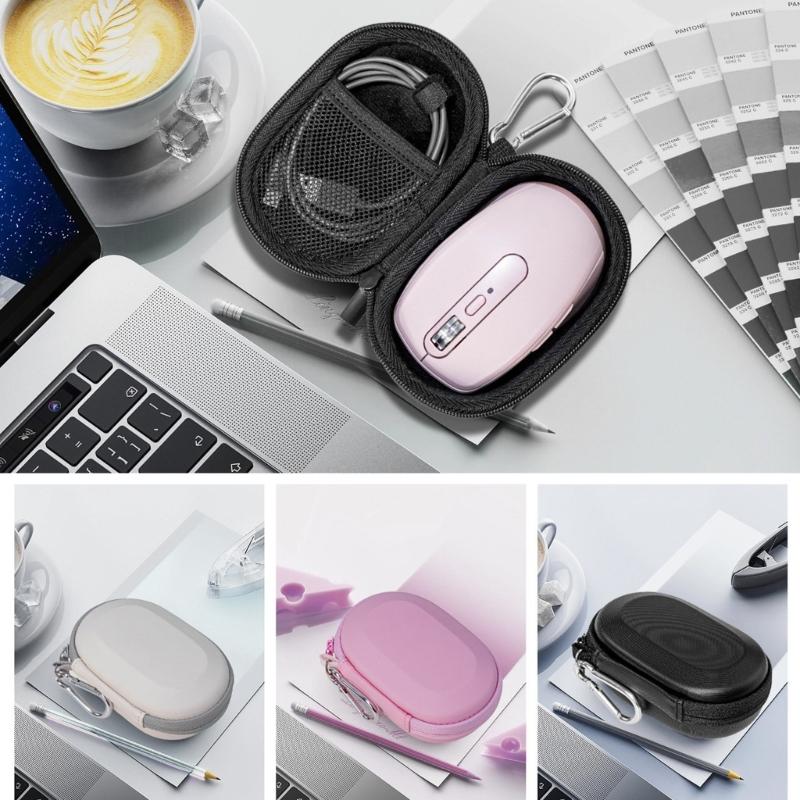 Durability Carrying Case For MX Anywhere3S Wireless Mouse Holder Box Featuring Soft Velvet Lining And Meshes Pocket