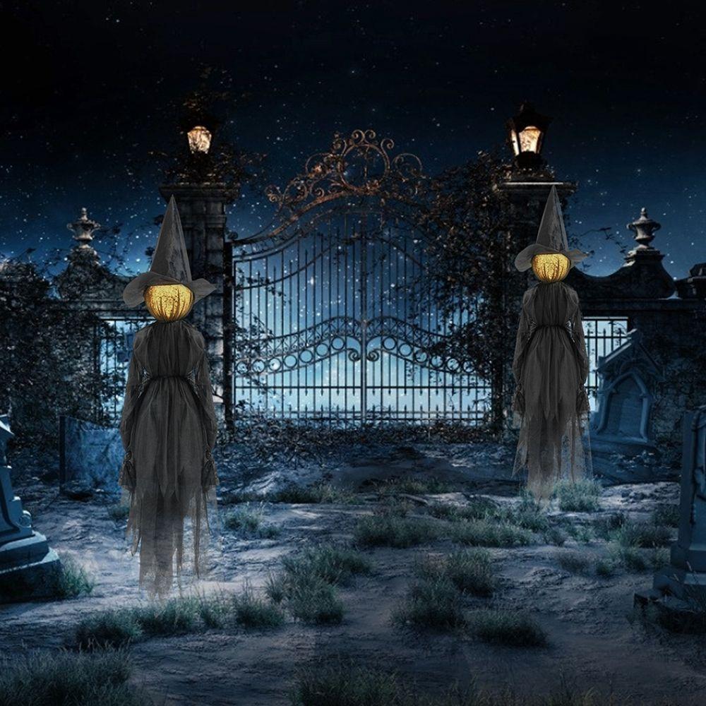 Decor Activated Sensor Halloween Decorations Light-Up Witches Halloween Prop Screaming Witches