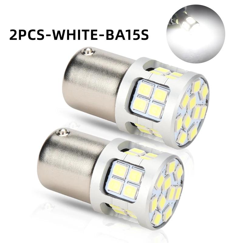 2PCS P21W 1156 BA15S 1157 BAY15D 3030chip 30SMD LED Bulbs Turn Signal Light 12V White Car Reverse Backup Parking Brake Lamp DRL