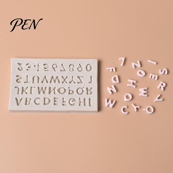 Easy Release Pudding Molds Alphabet Number Silicone Mold for Cake Decorating, Mini Letters 0-9 Fondant Baking Tool, Nonstick Desserts Flexible