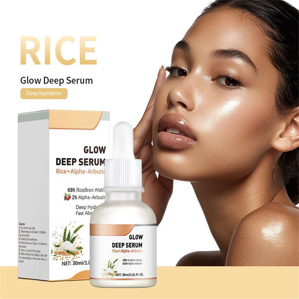 Rice Brightening Serum 0.67 Floz! Formulated With Rice Milk Extract, AlphaArbutin! Fades Scar, Brightens Skin And Even Skin Tone