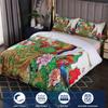 Peacock Flower Pattern Bedding Three-Piece Quilt Cover