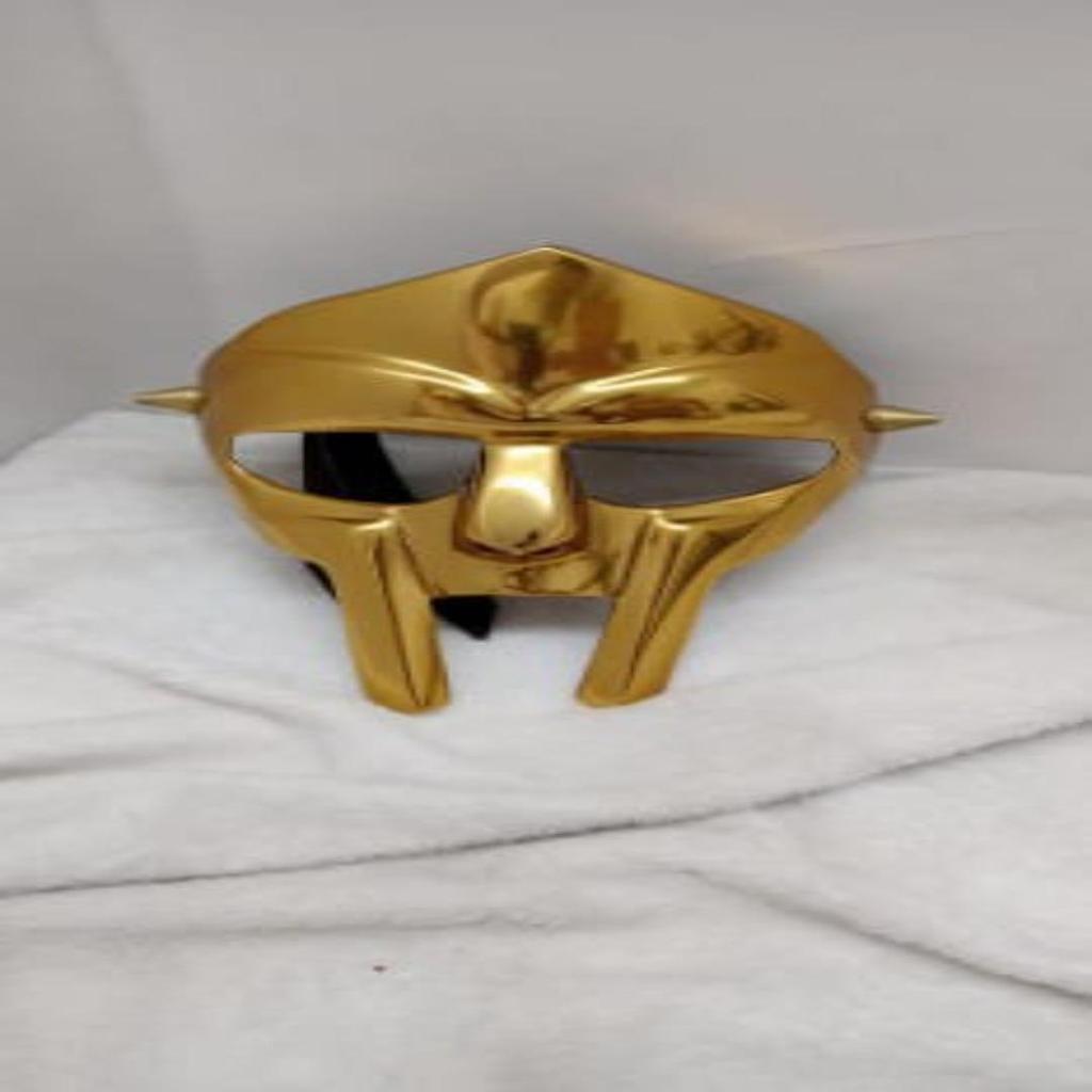 Hip Hop Gladiator Style Rapper Mask – Gold Metallic Costume Face Mask