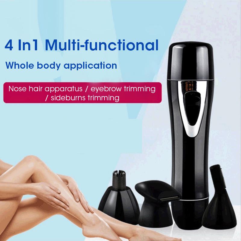 4 in 1 Epilator USB Rechargeable Protable Trimmer Hair Remover for Women Body Facial Eyebrow Razor Mini Skin Epilator Trimmer