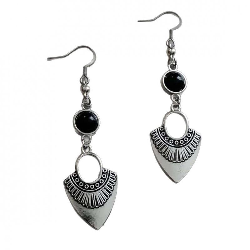 Jun An Agate Natural Stone Witchcraft Gothic Earrings
