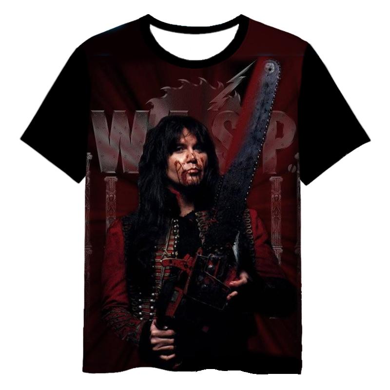 T-shirt imprimé 3D Rock Band W.A.S.P, Vêtements de rue tendance pour hommes et femmes