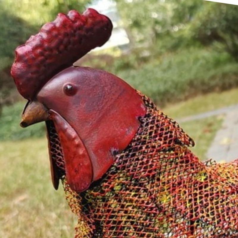 Animal Ornaments Agritainment Iron Floor Sculptures Miniature Creative Ornaments for Courtyard Garden Decoration Accessories