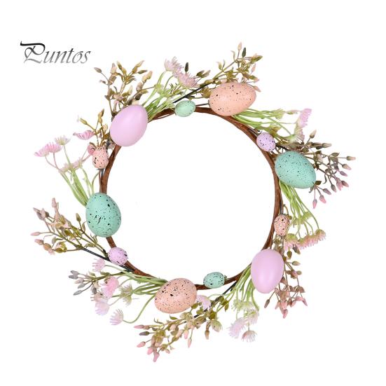 

Пасхальный венок, украшение, искусственная пасхальная гирлянда с яйцами и ягодами для весеннего декора дома, двери, стены, окна 38cm