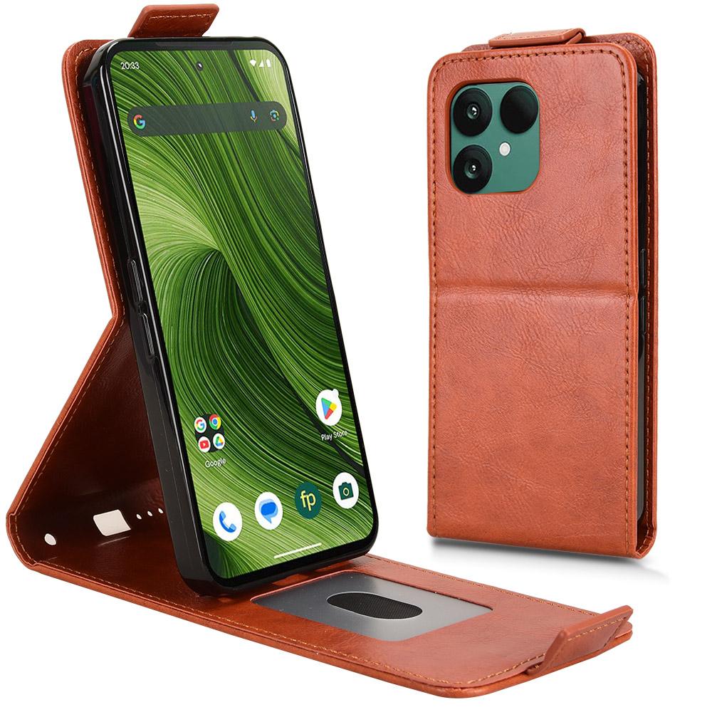 

Чохол-підставка для Fairphone 6, магнітна застібка, вертикальний фліп, шкіряна кришка для телефону з тримачем для карток D