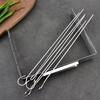 Creative BBQ Skewer Rack Set Stainless Steel with 6 Skewers BBQ Grill Rack Grill Skewers Foldable Outdoor Grill Tools