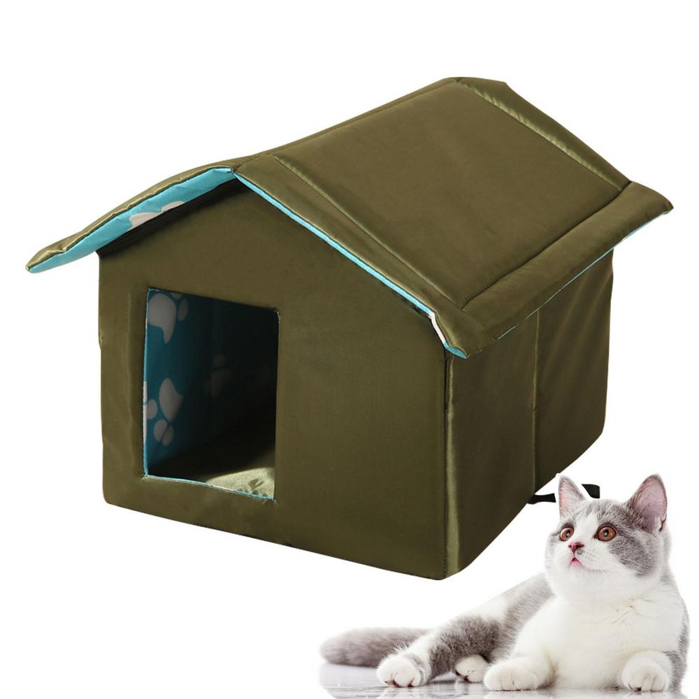 Warm Outdoor Cat House Foldable Insulated Cat House For Pet Weatherproof Cat Houses For Outdoor Cats Dogs And Small Animals