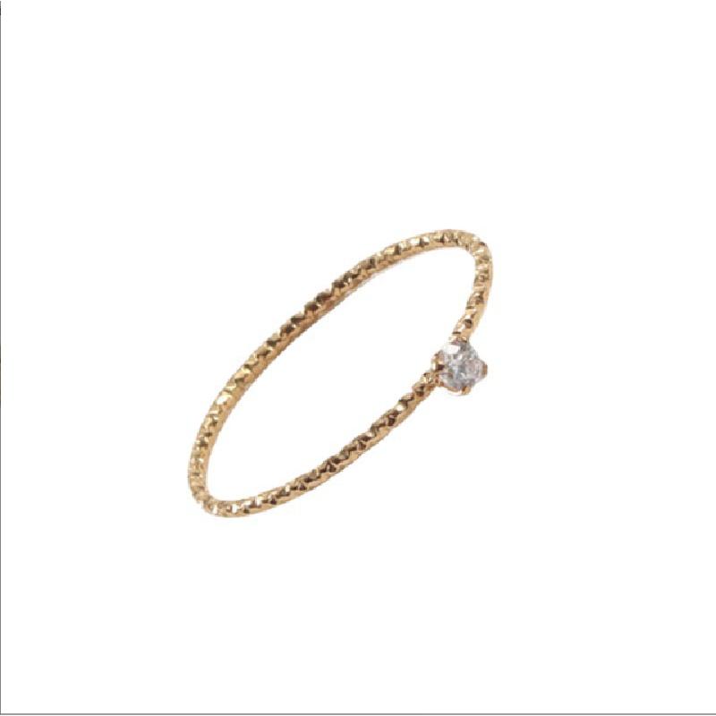 Very Fine and Shiny Embroidered Line Ring, Fine Diamond, 18K Gold Plated Ring, INS Fashionable Personality Simple Index Finger Ring