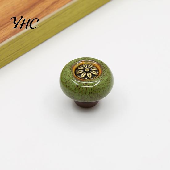 Cabinet Knobs Vintage Flower Carving Anti-rust Home Smooth Drawer Pulls Improvement Leopard Round Handle for Wardrobe