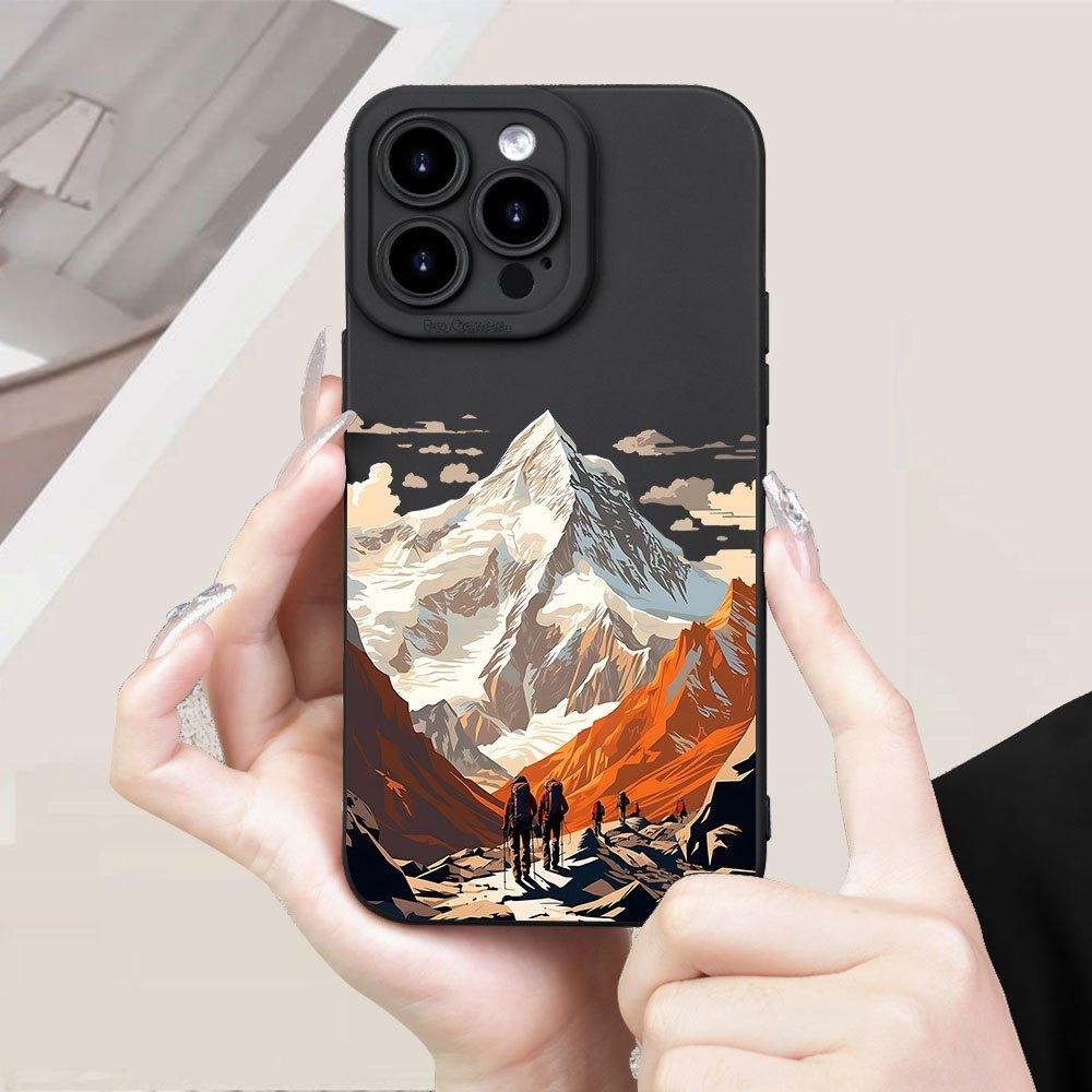 Creative snow mountain pattern phone case suitable for iPhone17 16 15 14 13 12 11Pro/Max/Plus anti drop and shockproof backcover