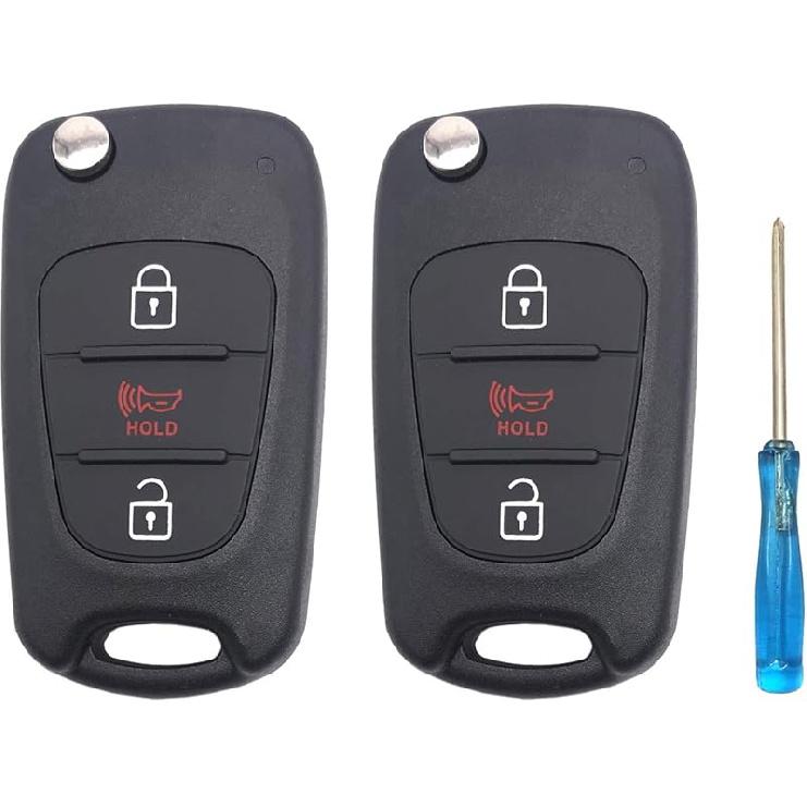 Flip Folding Replacement Key Fob Cover Fit For 2012-2014 Kia Soul Rio Keyless Entry Key Fob Case Shell