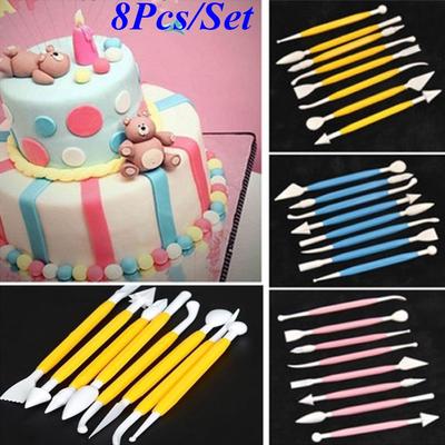 8Pcs/Set Manual Fondant Cake Carving Knife Kits Baking Decorating Tools Decoration Modelling DIY To AVE