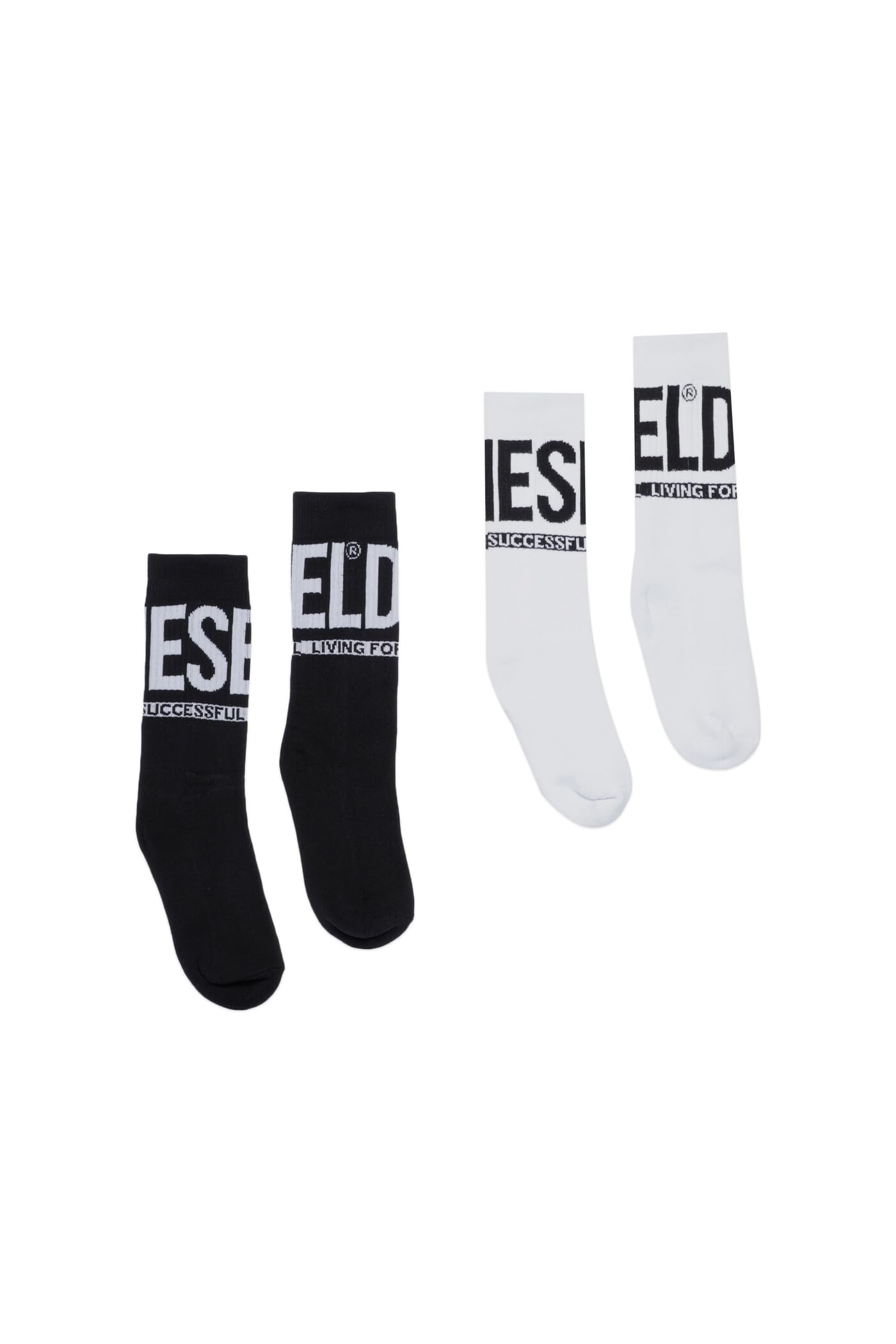 

Diesel Kids Socks (2-Pair Set) SKM-ZRAYBIPACK 00J4MX0BAWN IV Black/Ivory K900G