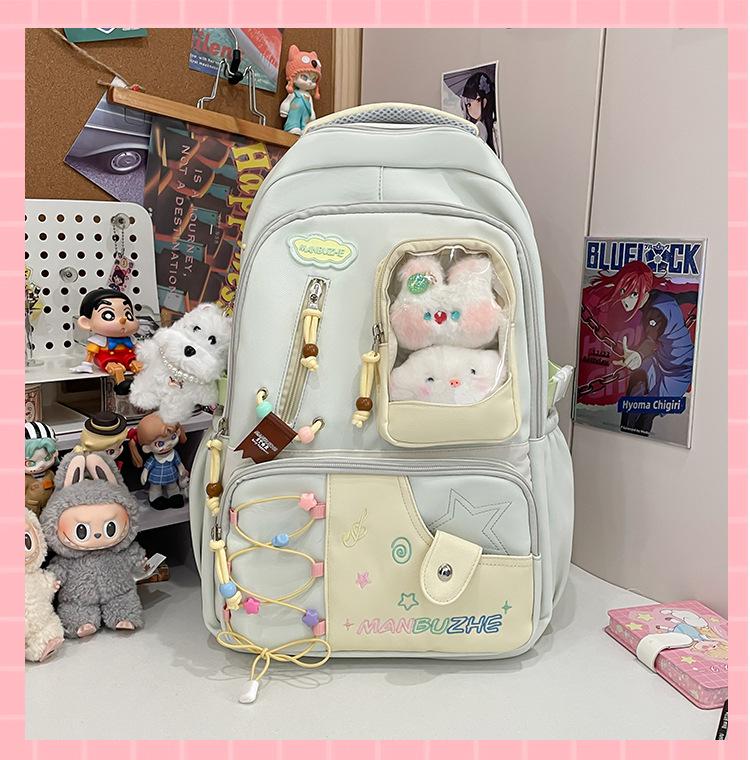 2025 Wear-Resistant Large Capacity Transparent Ita Backpack for Middle School Girls