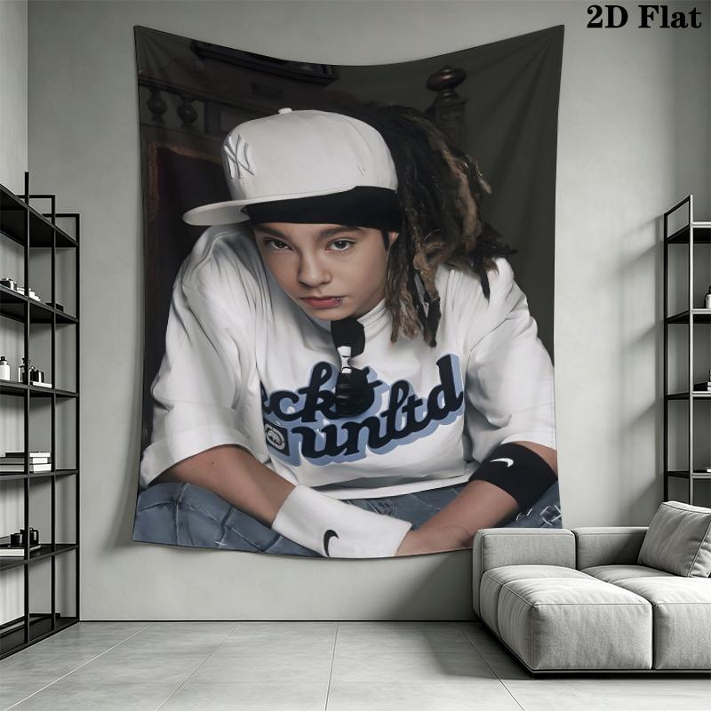 Tom Kaulitz Gobelin Ścienny Estetyczny Dekor Ścienny Drukowany Materiał Koc Dekoracyjne Gobeliny do Sypialni Salonu Wystrój Domu