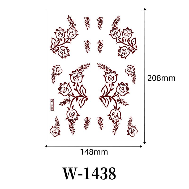 Zhengxiang 2025 Waterproof Brown Floral Lace Henna Tattoo Sticker