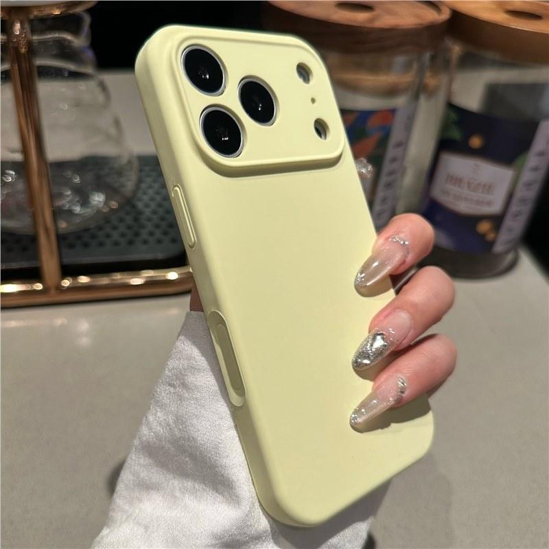 Advanced sense liquid silicone for iPhone17promax mobile phone case Apple 16 solid color anti-drop all-inclusive sheath
