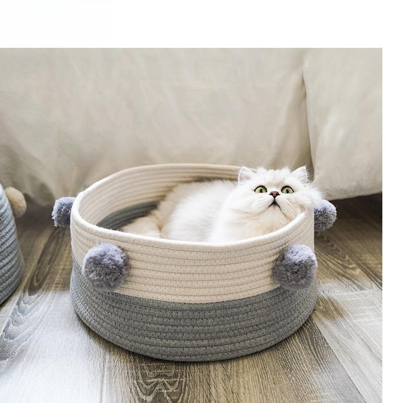 Woven cat litter, universal in all seasons, fully enclosed cat, cat bed, cat house, kennel, pet supplies, pet integrated fence