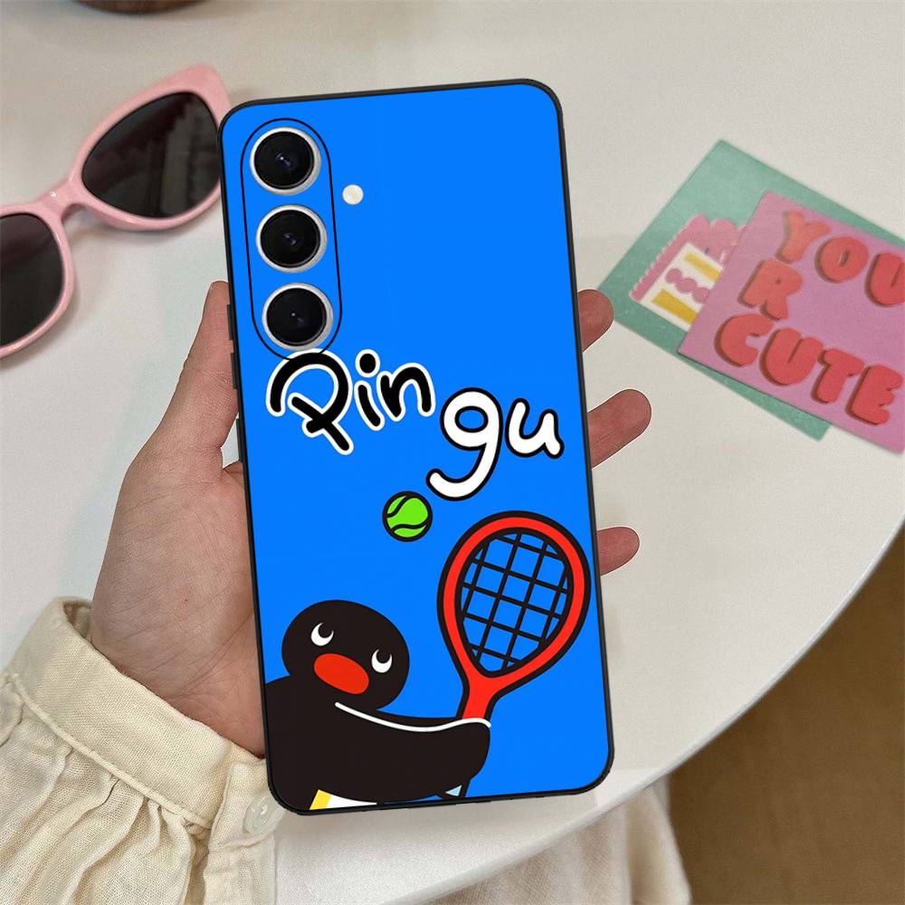Funny Cartoon P-Pingu Phone Case For Samsung S 24 Fe 25 Ultra Plus 20 Lite 21 30 22 23 24 22 Ultra 5G Fundas