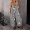 2026 Fashion Spring and Summer Casual Women's Suspender Trousers Autumn Loose and Breathable Style Printed Sleeveless Jumpsuit for Women