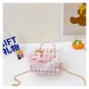 Childrens Cartoon Pattern Pu Shoulder Bag With Artificial Pearl Bow And Flower Decoration For Daily Casual Wear