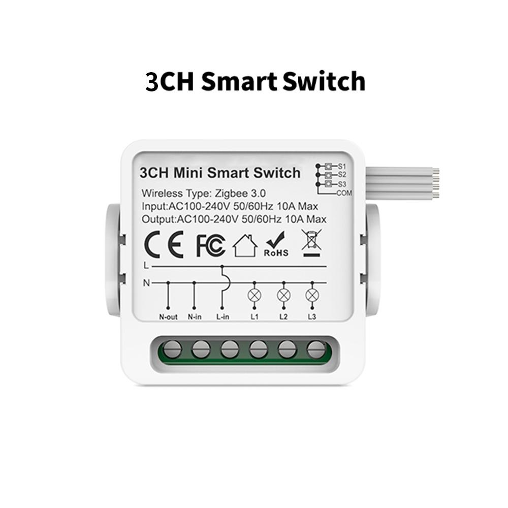 Tuya ZigBee 3.0 Smart Switch Module 1/2/3/4 Channel 2 Way Control Breaker Timing Works with Alexa Google Home Smart Life APP