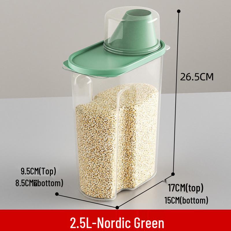 Zásobník na obilí a cereálie, plastová nádoba na skladování potravin pro suché zboží a krmivo pro psy.